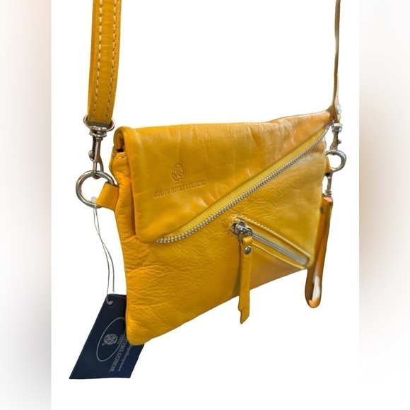 Borgo Degli Etruschi | Italian Yellow Leather Crossbody/Clutch - Picture 4 of 9